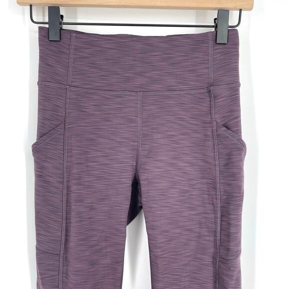 Lululemon Invigorate HR Crop 23" Heathered Black Currant Size 4 - Picture 6 of 8